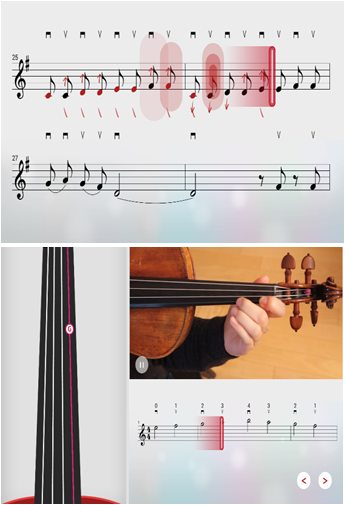 Violin practice application screen
